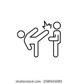 Kickboxing icon Vector logo set flat