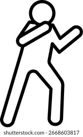 Kickboxing Line Icon Vector Design