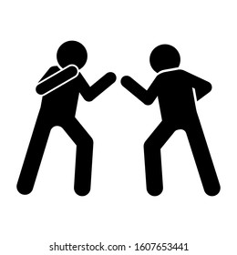 Kickboxing men icon. Simple pictogram of fighting icons for ui and ux, website or mobile application