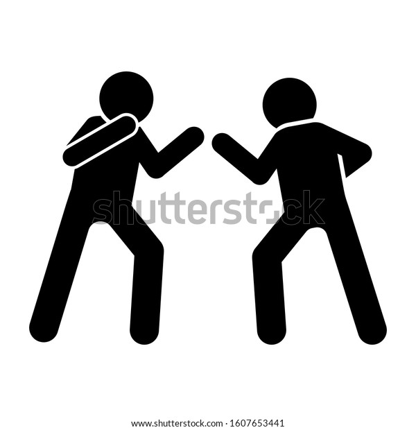 Kickboxing Men Icon Simple Pictogram Fighting Stock Vector (Royalty ...