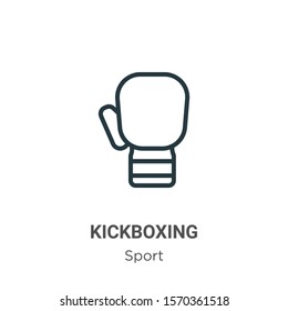 Kickboxing outline vector icon. Thin line black kickboxing icon, flat vector simple element illustration from editable sport concept isolated on white background