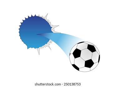 A Kicked Ball Flies Through A Burst Hole