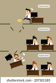 Kicked out businessman dropped level vector