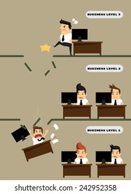 Kicked out businessman dropped level.vector
