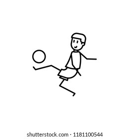 the kicker strikes ball icon. Element of soccer player icon for mobile concept and web apps. Thin line the kicker strikes ball icon can be used for web and mobile