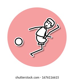 the kicker strikes ball sticker icon. Simple thin line, outline vector of Soccer in action icons for ui and ux, website or mobile application