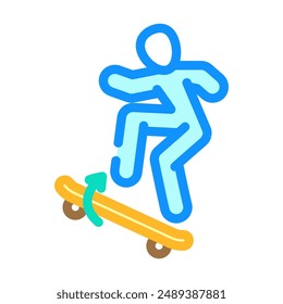 kickflip skate sport color icon Vector. kickflip skate sport sign. ilustración de símbolo aislado