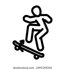 kickflip skate sport line icon Vector. kickflip skate sport sign. contorno aislado negro ilustración