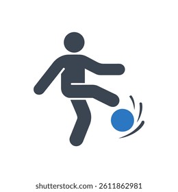 Kicking Ball Icon On White Background
