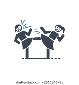 Kicking Fight Icon On White Background