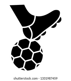 Kicking football solid vector icon 