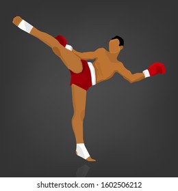 the kicking gestures of the martial arts of boxers