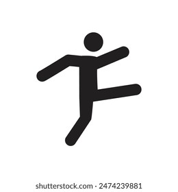 Kicking icon silhouette design template isolated