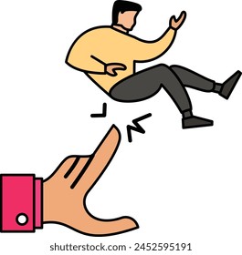 Eliminando el concepto de infracción de política laboral debida, Terminando un diseño de ícono de Vector de empleado, símbolo de despido, ilustración de acciones no remuneradas