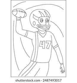 kickoff american football coloring book page for kids or grown adults coloring book mindful relaxation activity