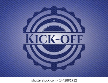 Kickoff Badge Jean Texture Vector Illustration Stock Vector (Royalty ...