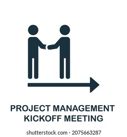 Kickoff Meeting Icon. Monochrome Sign From Project Management Collection. Creative Kickoff Meeting Icon Illustration For Web Design, Infographics And More