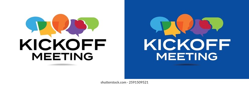 Kickoff meeting on speech bubble