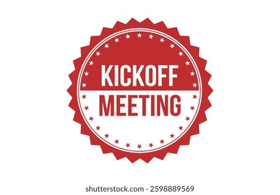 Kickoff meeting red ribbon label banner.