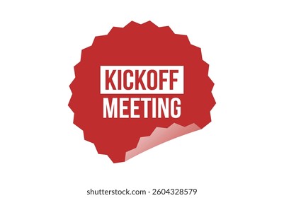 Kickoff meeting red ribbon label banner.