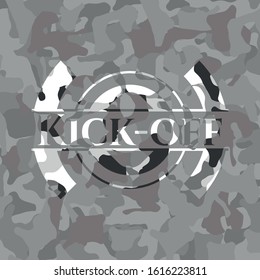 Kick-off on grey camo pattern