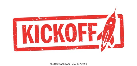 Kickoff on red stamp vector