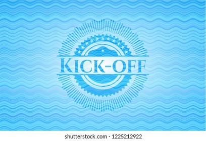 Kick-off water concept style emblem.