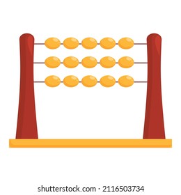 Kid abacus icon cartoon vector. Abacus math. Kid mathematics