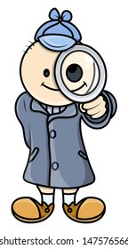 Kid Act Like Detective - Vector Illustrations