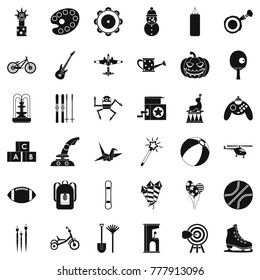 Kid activity icons set. Simple style of 36 kid activity vector icons for web isolated on white background