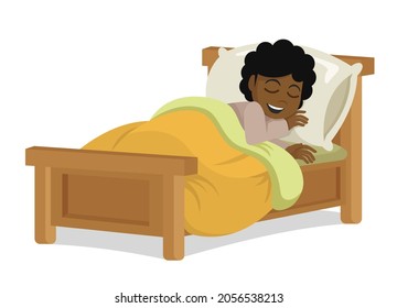 Kid African girl Sleeping and Smiling