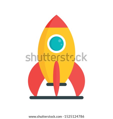 Kid amusement rocket icon. Flat illustration of kid amusement rocket vector icon for web design