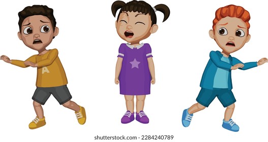 kid angry and kids running away