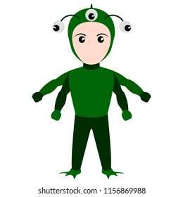 Kid with an animal costume. Halloween