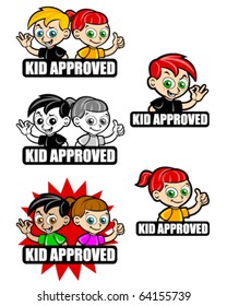 Kid Approved Icon / Seal / Mark, version boy and girl