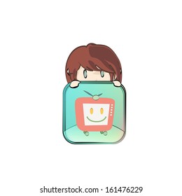 Kid around icons. Vector design. 
