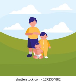kid and babies design