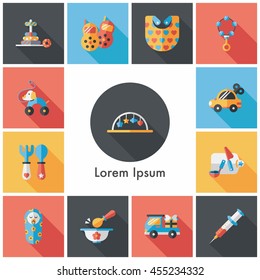 Kid and baby icons set