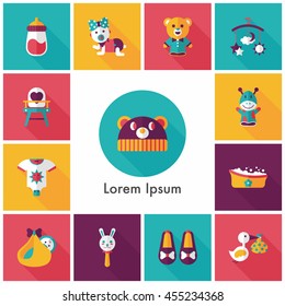 Kid and baby icons set