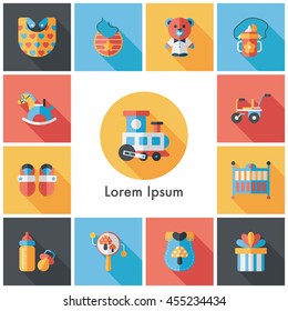 Kid and baby icons set