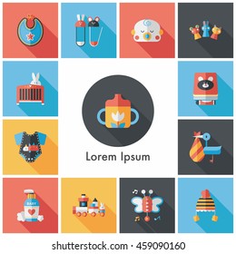 Kid and baby icons set
