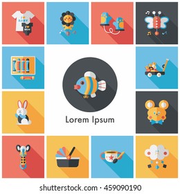 Kid and baby icons set