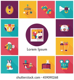 Kid and baby icons set