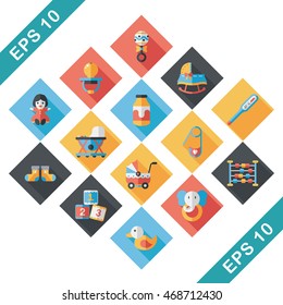 Kid and baby icons set