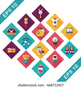 Kid and baby icons set