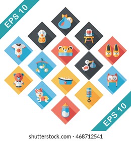 Kid and baby icons set