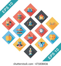 Kid and baby icons set