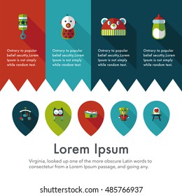 Kid and baby icons set