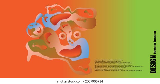 Kid back to school abstract fluid 3d, flat lay with space for text. Banner design