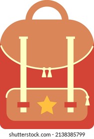 Kid Backpack Icon. School Bag With Cute Star